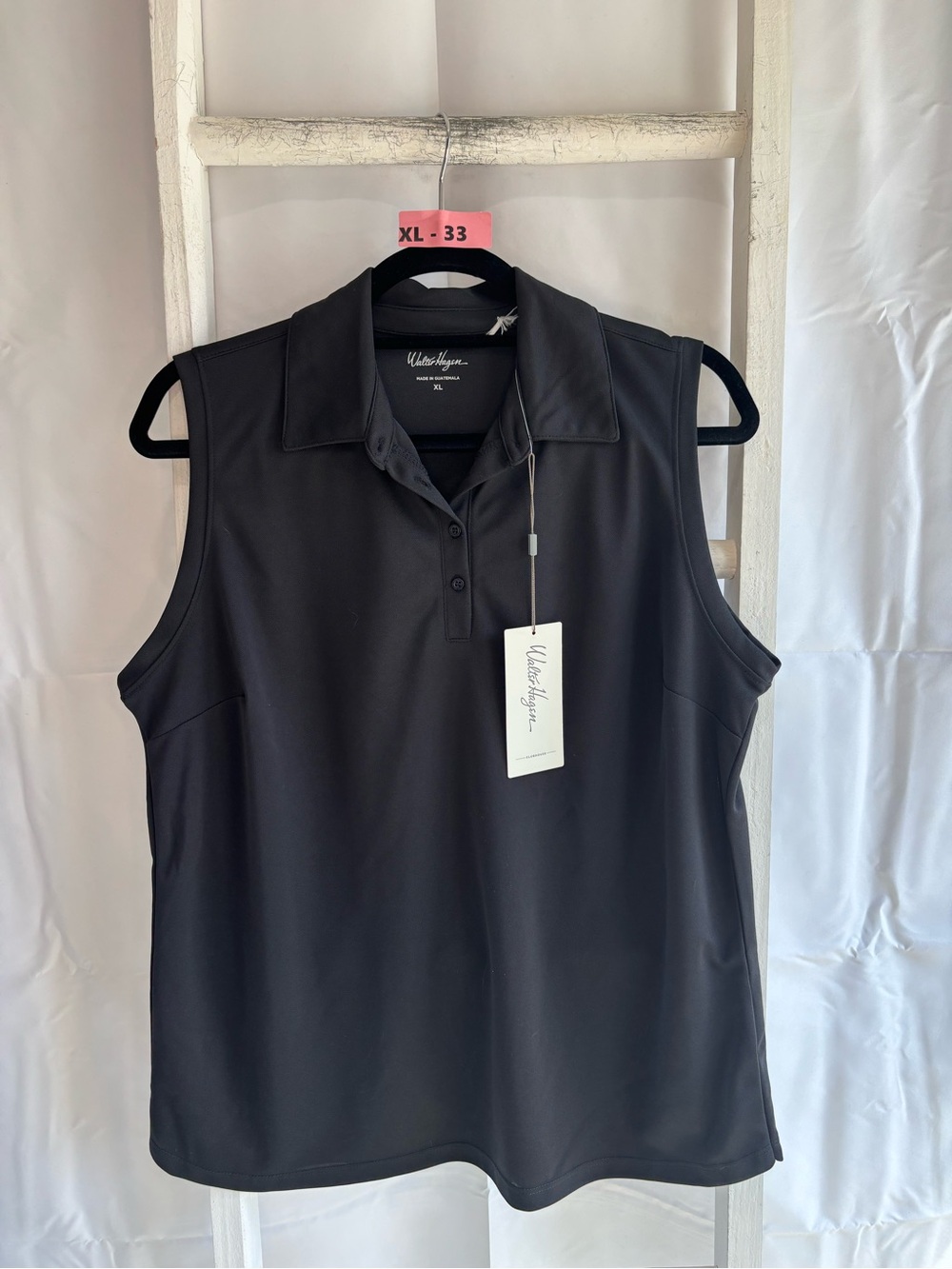 Lady Hagen Black Sleeveless Polo Tank Top